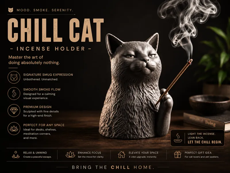 Chill Cat – Incense Holder