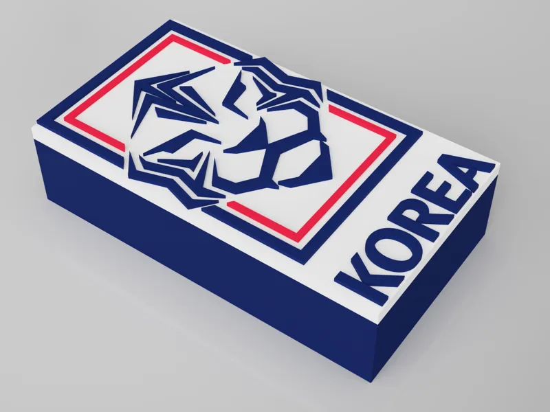 South Korea Federation 3D Logo Box