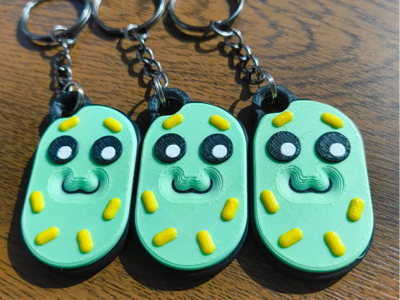 Cute pickle keychain