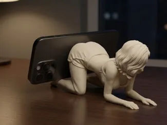Phone stand - Anime woman (Yoga Cat Cow pose)