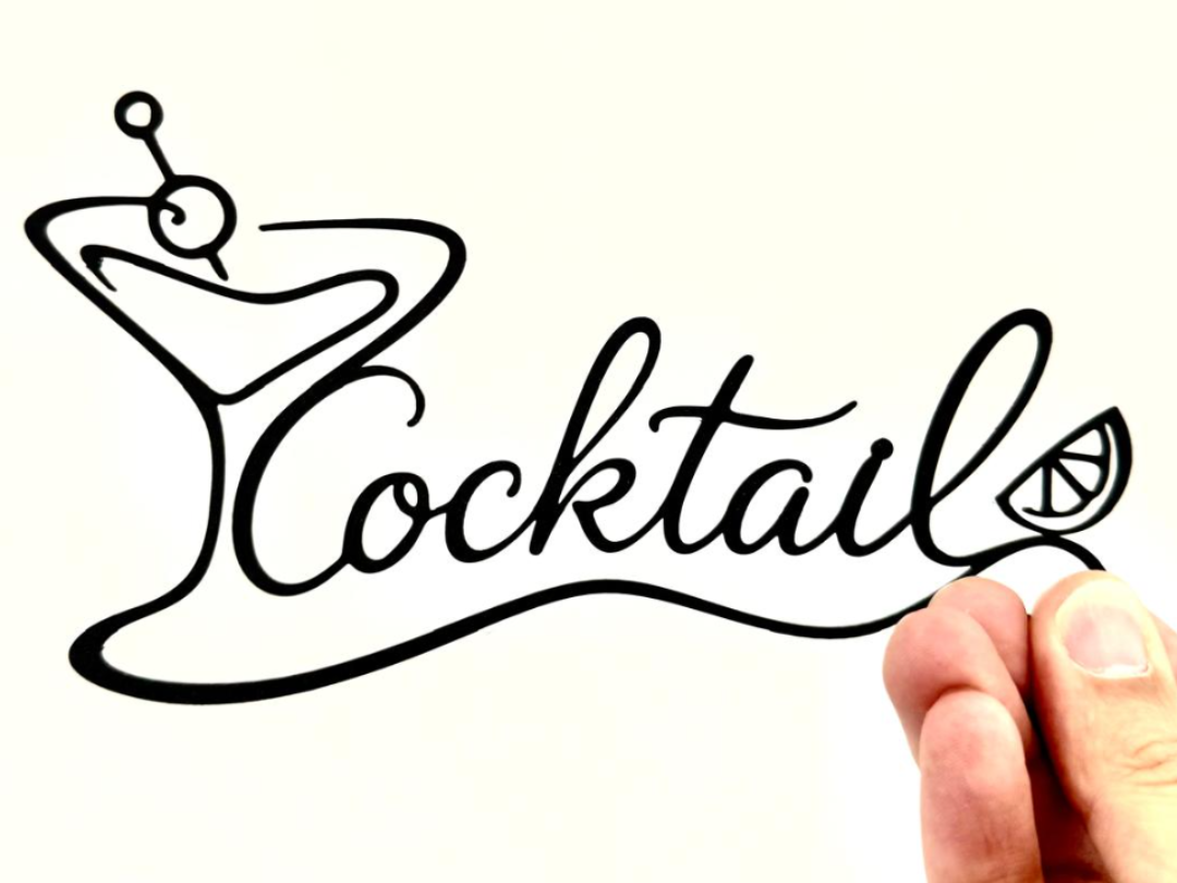 Cocktail One Line Wall Art Stylish Bar Decor
