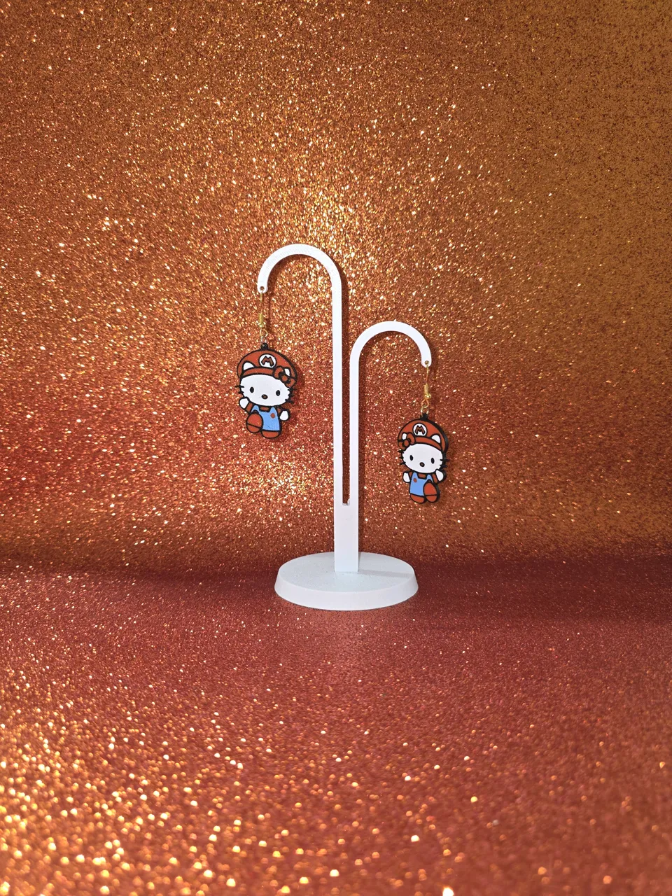 Mario Kitty earrings view 3