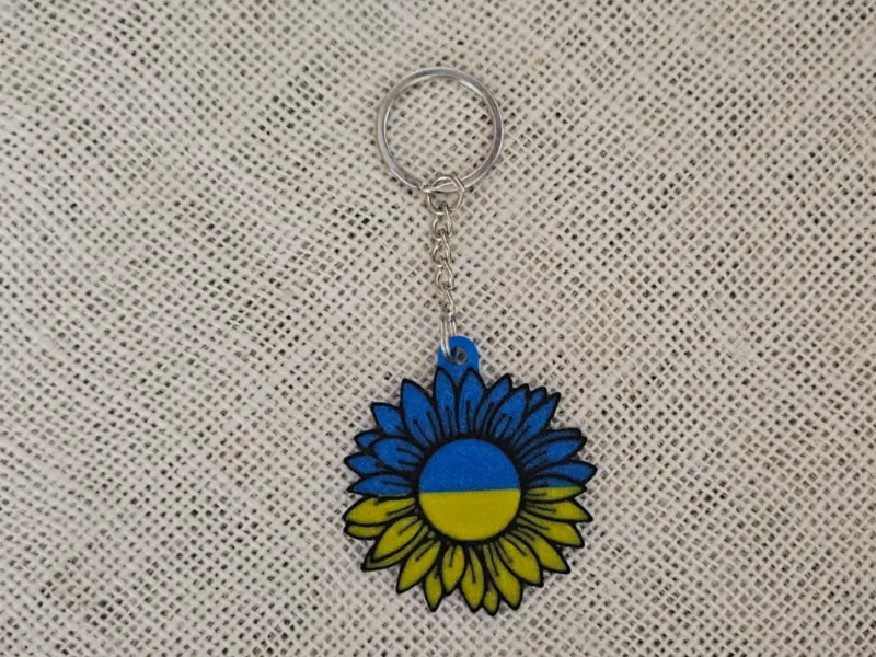 Ukraine sunflower keychain