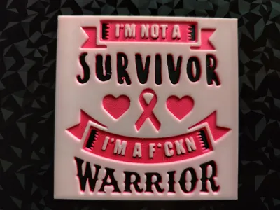 Hueforge Breast Cancer Survivor Warrior