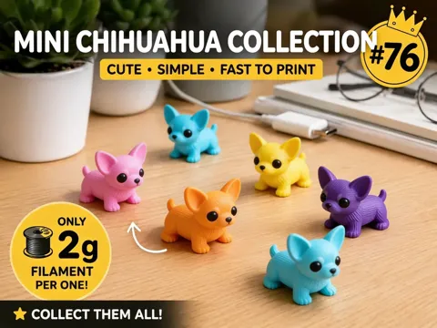 Objeto manipulable: Mini Chihuahua Fidget - Micro Zoo — referencia de MakerWorld