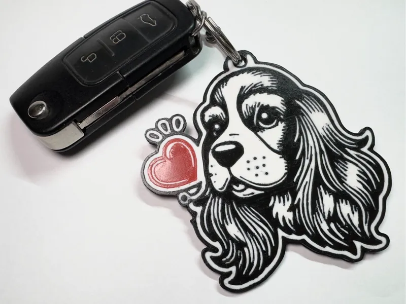 Cocker Spaniel - Dog love keychain - Valentine`s 