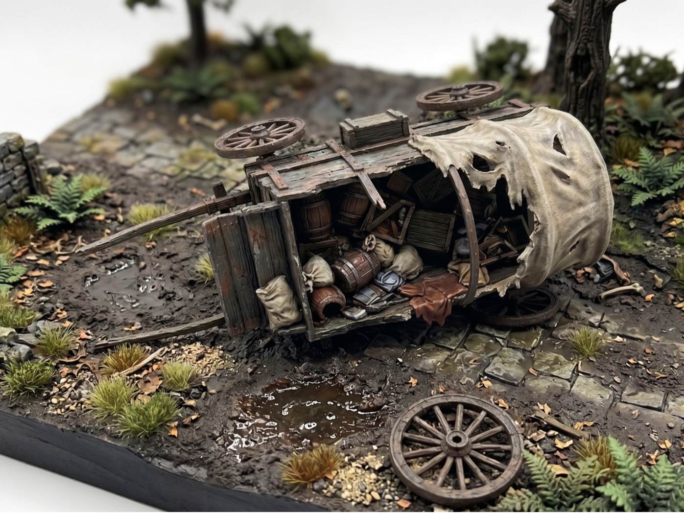 Tabletop Scatter Terrain - Overturned Wagon