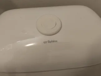 Sphinx toilet flushing button