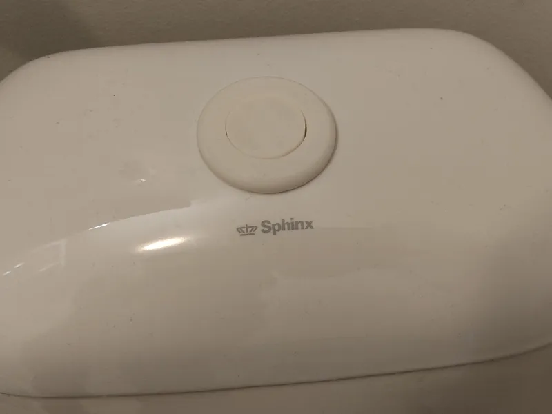 Sphinx toilet flushing button