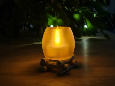 Campfire tealight holder