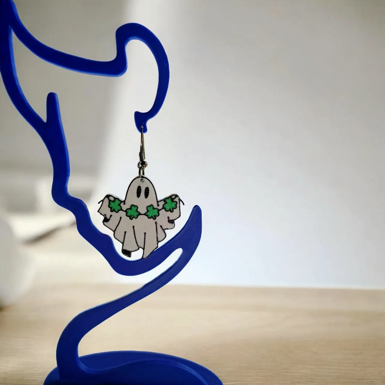 Multicolor St. Patrick's Ghost Bunting Earrings view 2