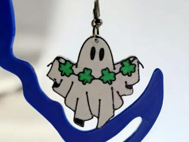 Multicolor St. Patrick's Ghost Bunting Earrings