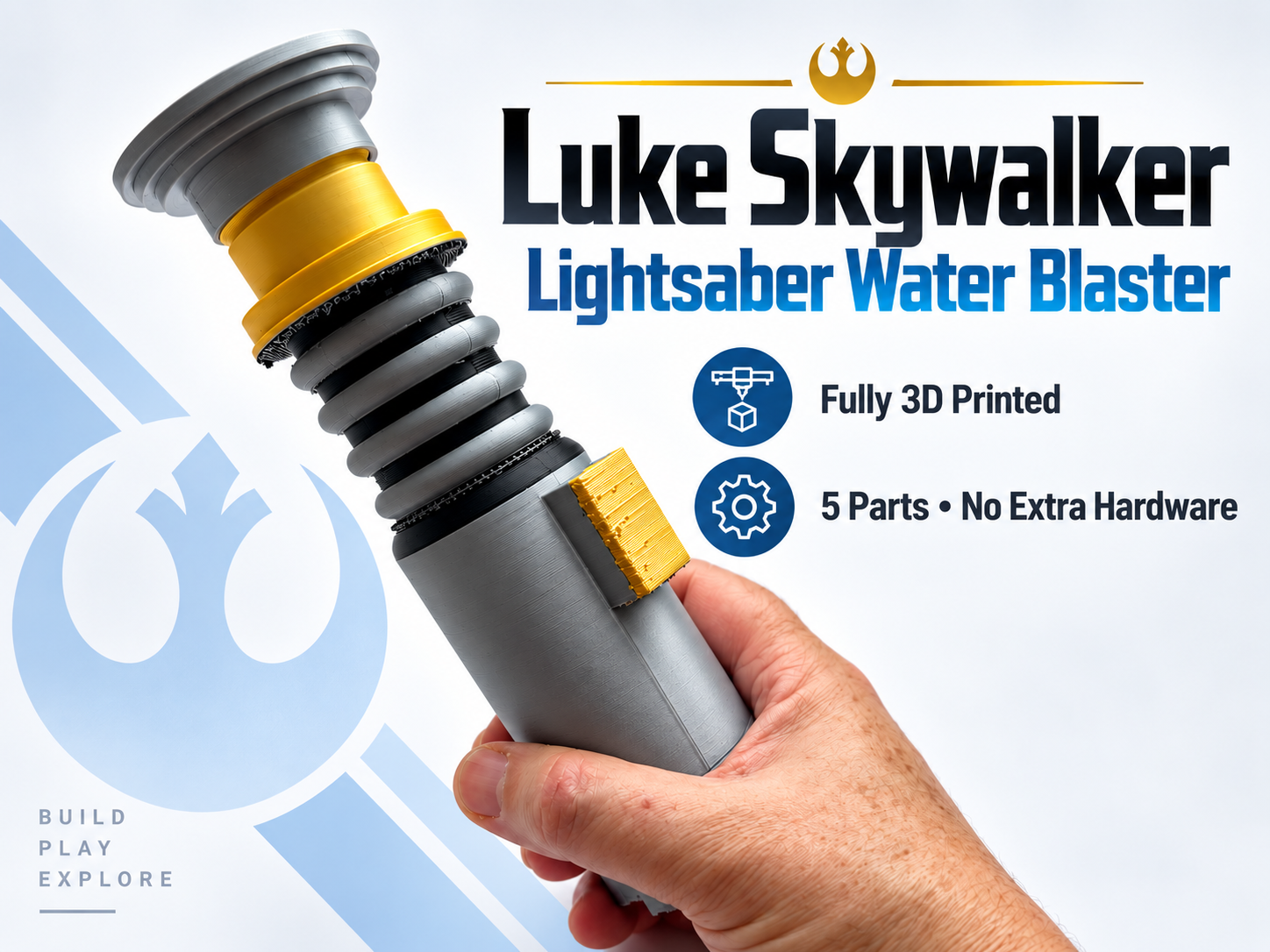 Luke Skywalker Lightsaber Water Pool Blaster - 3D printed Outdoor Toys, in stock in India