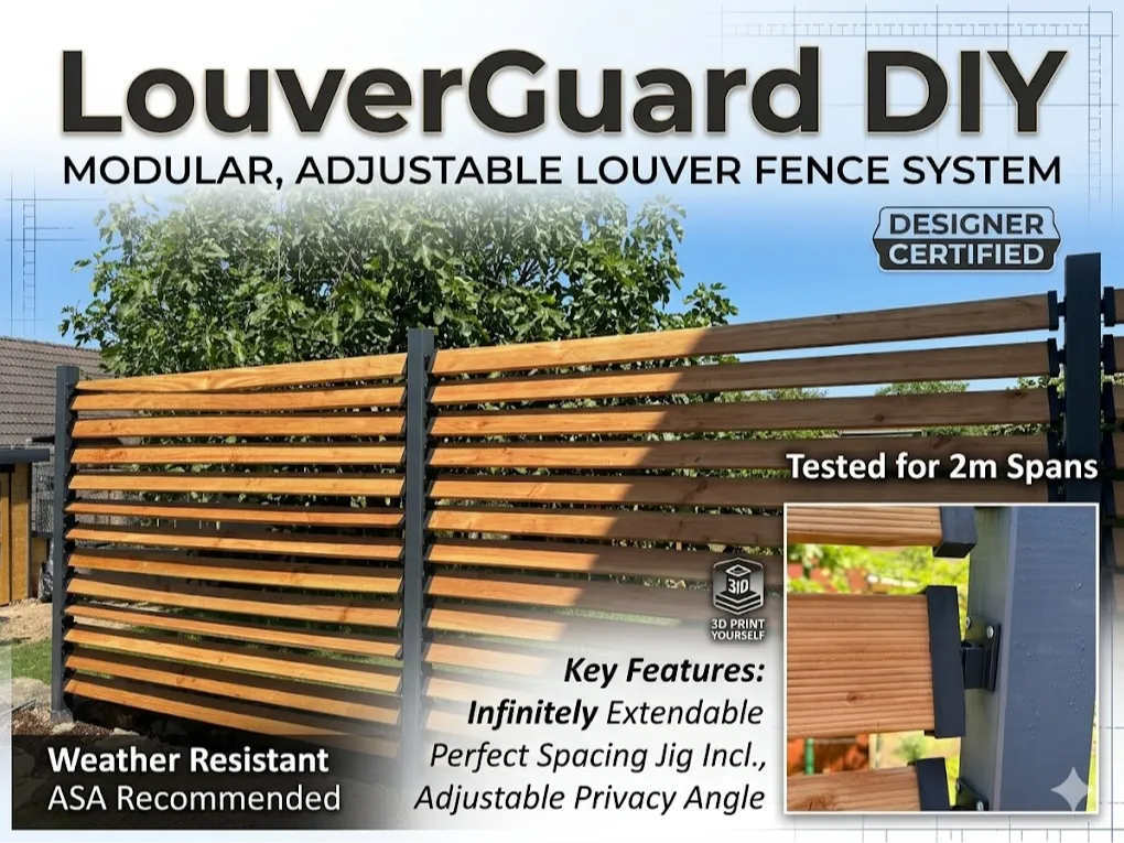 LouverGuard DIY – Adjustable Louver Fence System - Free 3D Print Model ...