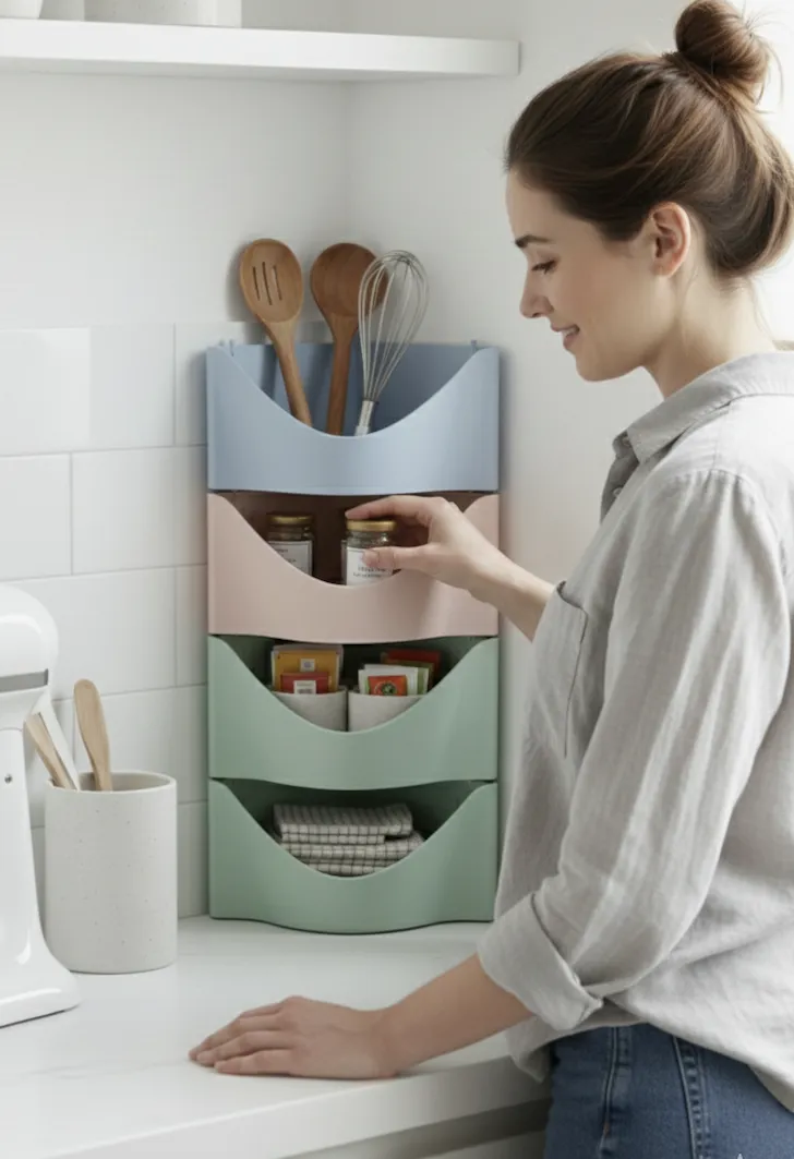 Modular Corner Organizer Bathroom Kitchen Office view 2
