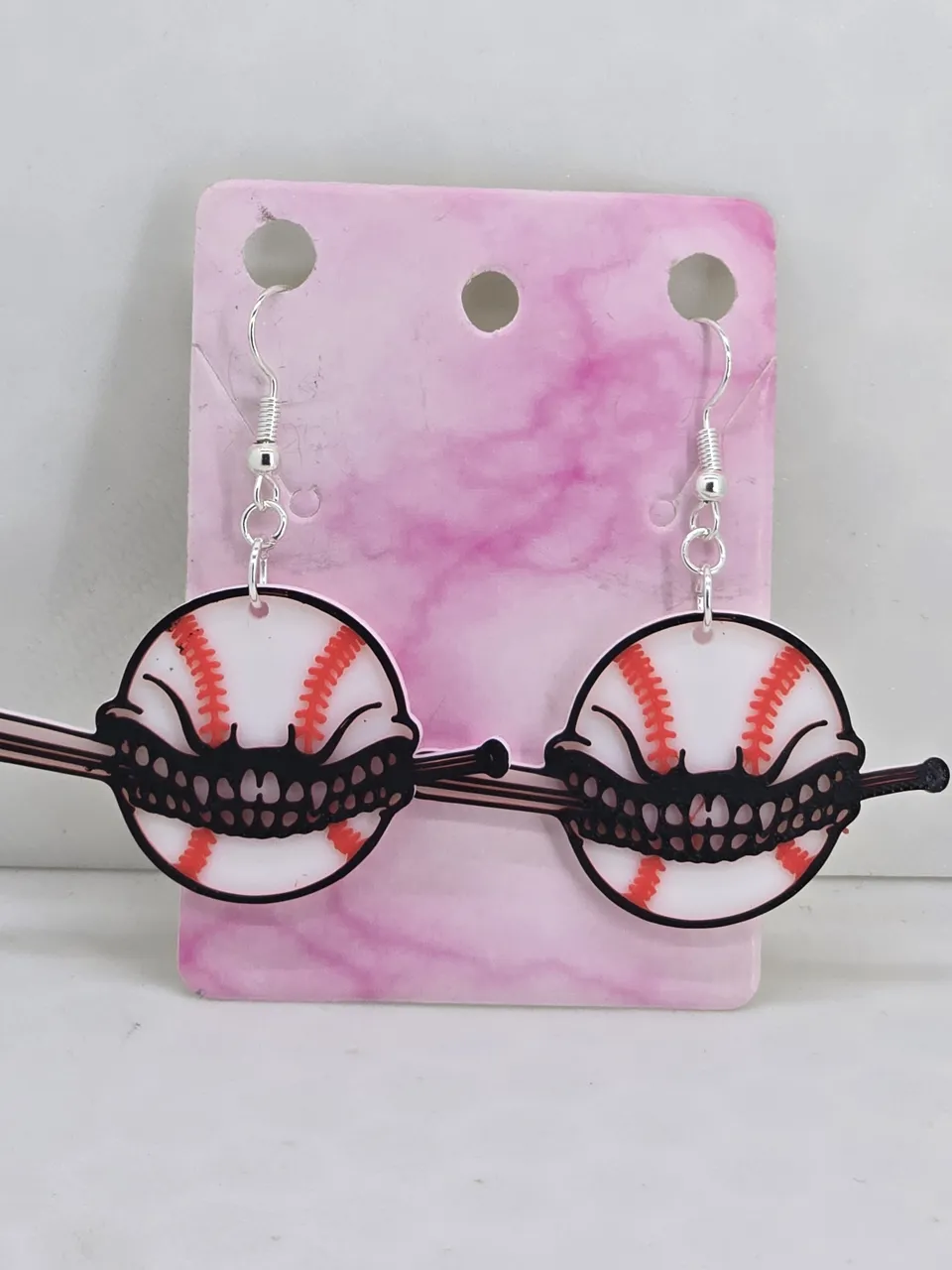 Cool Baseball Earrings view 4