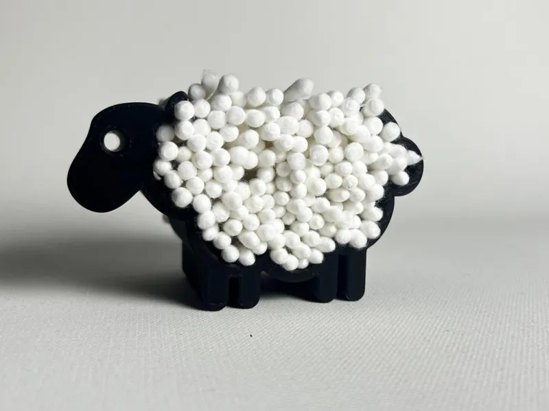Fluffy Sheep - Cotton Swab & Q-Tip Holder