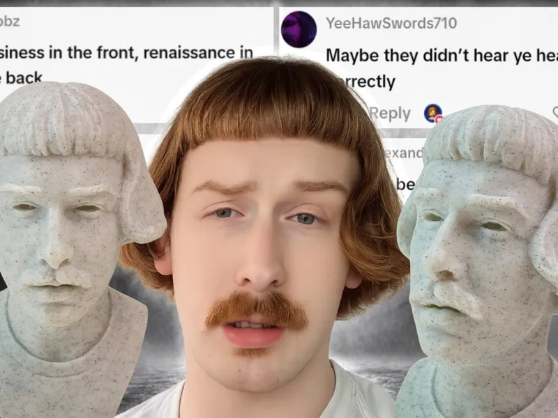 Medieval Barber Mullet Gone Wrong Meme Character