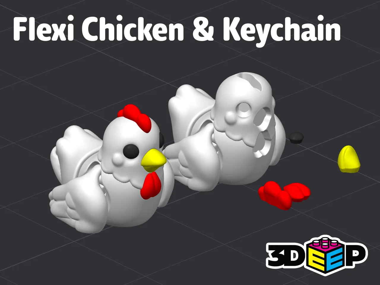 Flexi Chicken & Keychain - No supports view 2