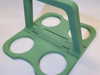 Foldable Print-in-place 4-Cup Holder with Handle