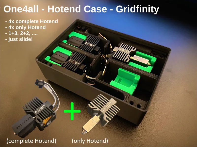 One4all Bambu Hotend (P1 / X1) Case Gridfinity
