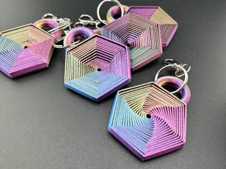Hexagon Fractal Fidget Keychain