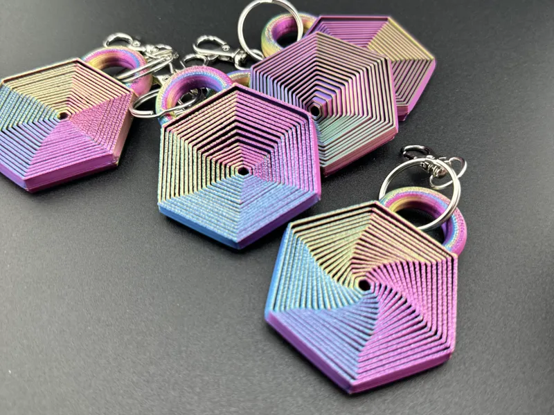 Hexagon Fractal Fidget Keychain