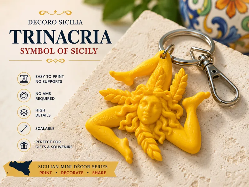 Trinacria Keychain - Symbol of Sicily