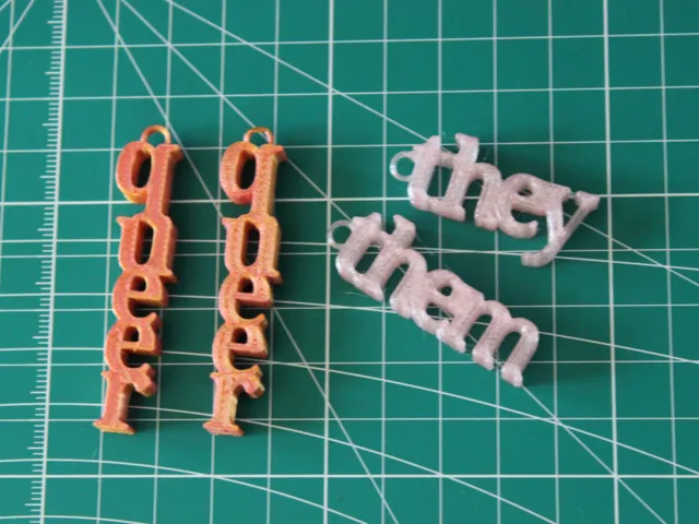 Pronoun Earrings or Charms (happy pride!)