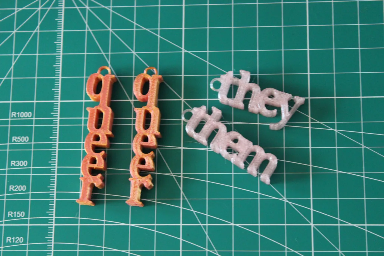 Pronoun Earrings or Charms (happy pride!) view 2