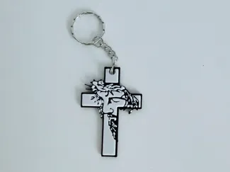 Jesus Cross Keychain – Christian Crucifix 3D
