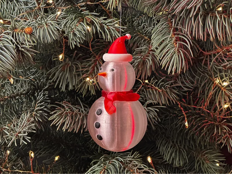 Snowman With Santa Hat