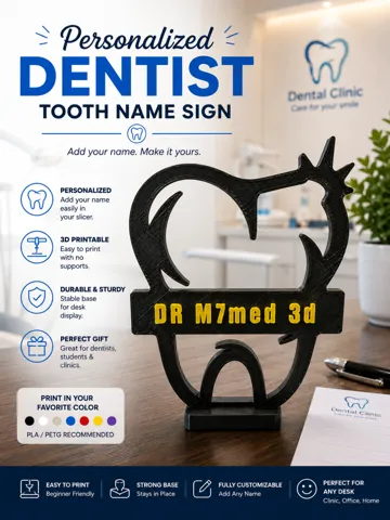 Letrero o emblema decorativo: Customizable Dental Desk Name Signd — vista de referencia 2