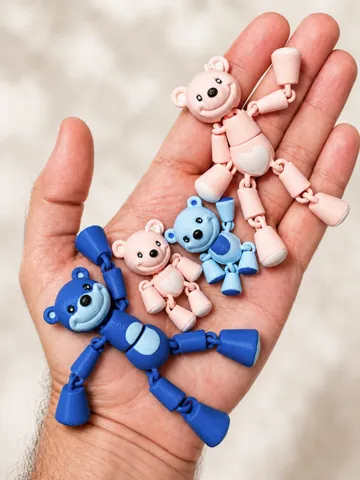 Letrero o emblema decorativo: Articulated Teddy Bear Family — vista de referencia 3