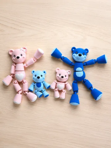Letrero o emblema decorativo: Articulated Teddy Bear Family — vista de referencia 2