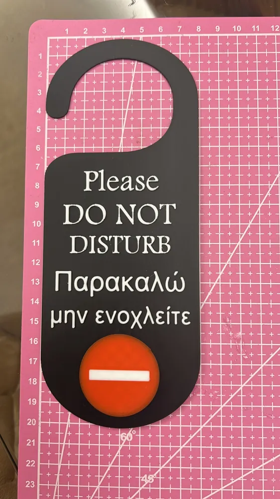 "Do not disturb" door hanger sign - Free 3D Print Model - MakerWorld