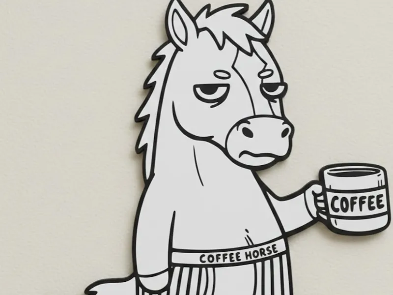 "Monday Mood" Coffee Horse 3D Model