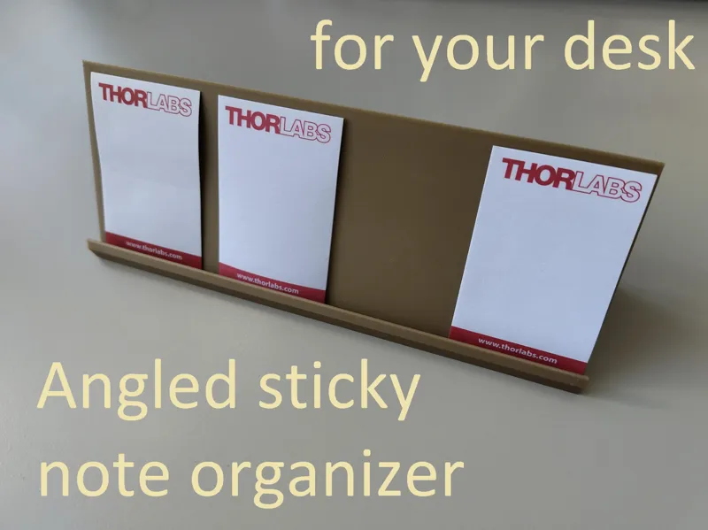Angled sticky notes organizer for your desk