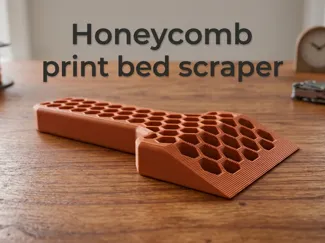 Honeycomb print bed scraper