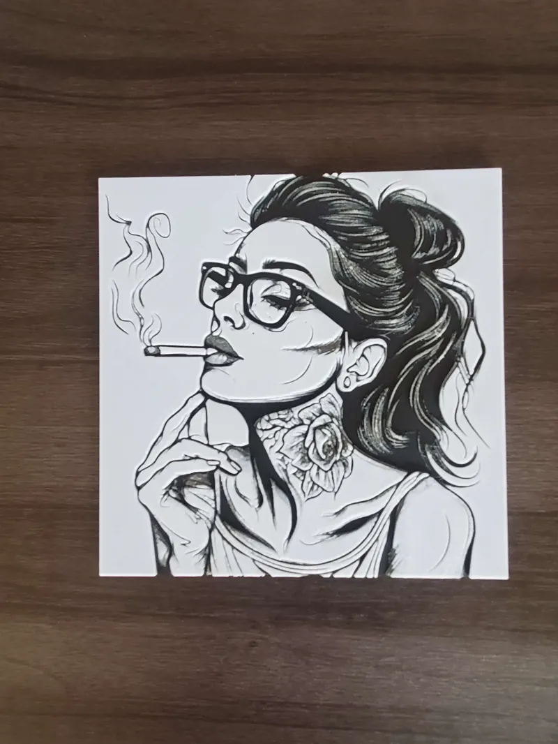 Girl Smoking | Hueforge