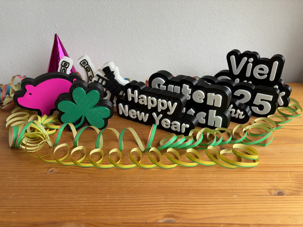 New Year's Eve 2025 Lucky Pig Table Decoration by fesch1987 MakerWorld