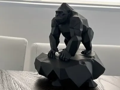 Low-poly Gorilla Statue