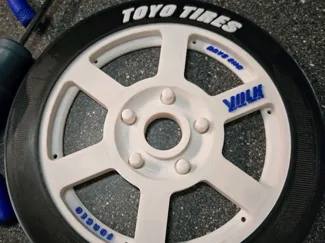 Volk Trash can rim covers with Toyo Tires