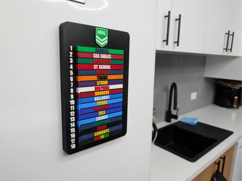 Magnetic NRL Rugby League Tracking Ladder