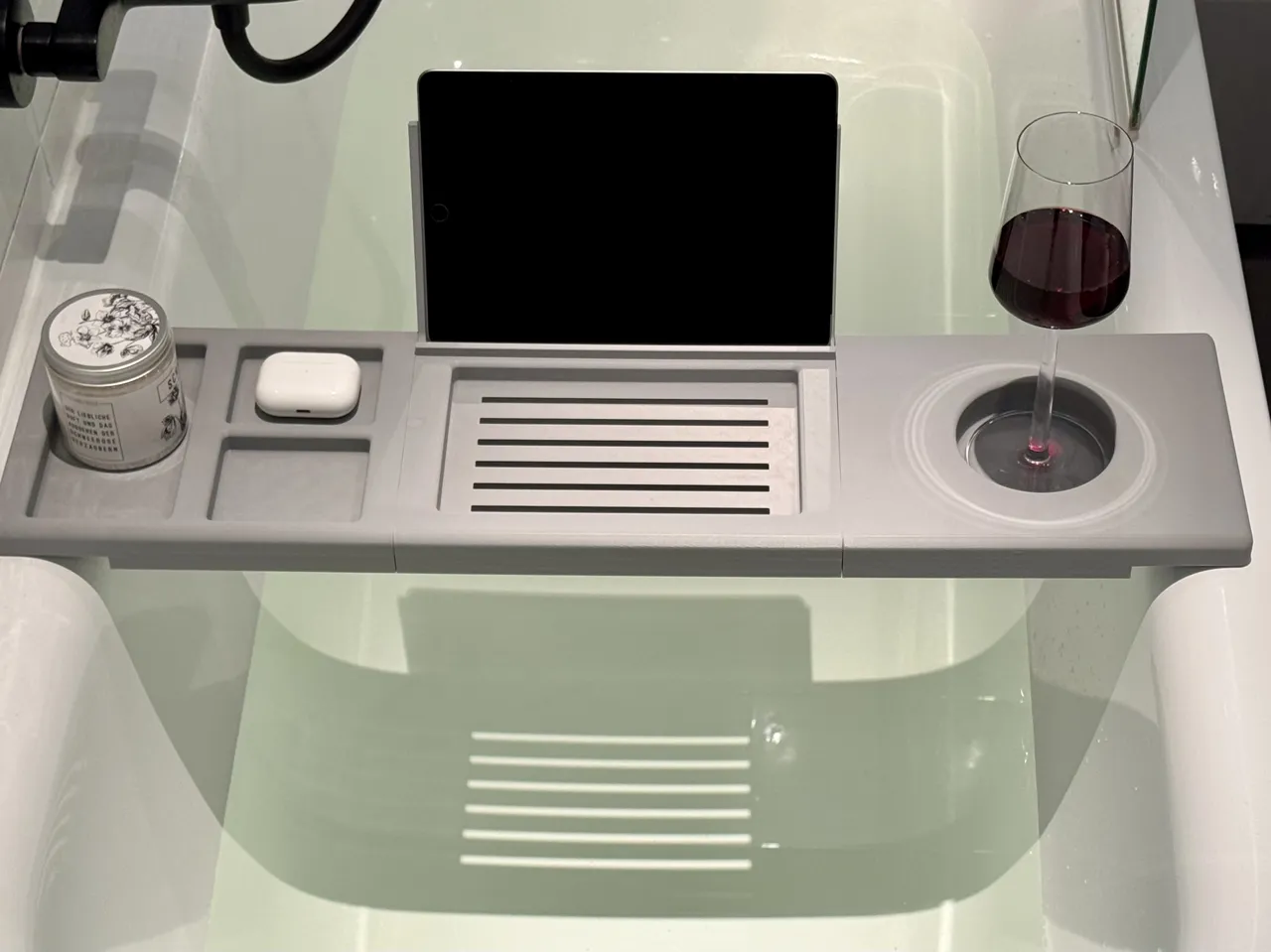Bathtub Caddy 70 cm – Tablet Stand + Cup Holder view 2