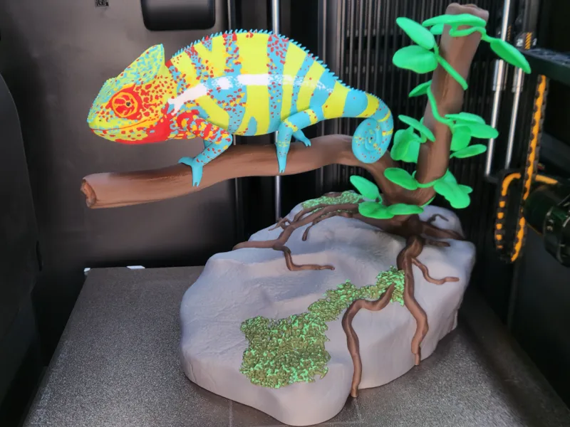 Chameleon Scene – Multicolor Print