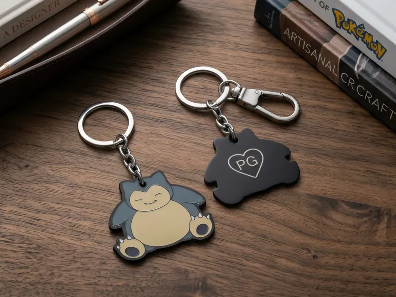 Pokemon Snorlax Keychain Customizable