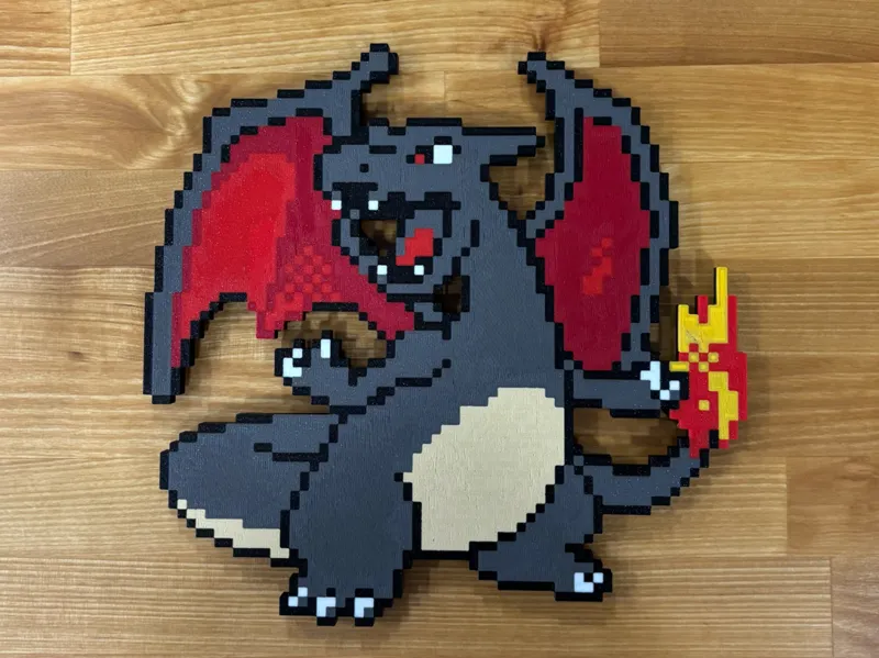 Shiny Charizard Pixel Art