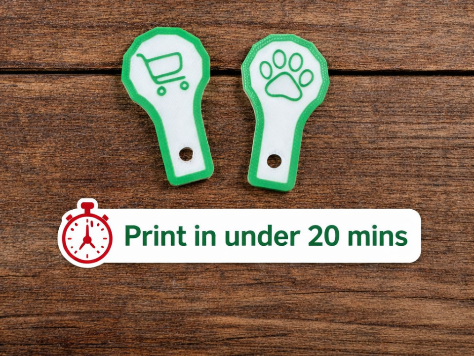 Shopping Trolley Coin Keychain (4 Designs)