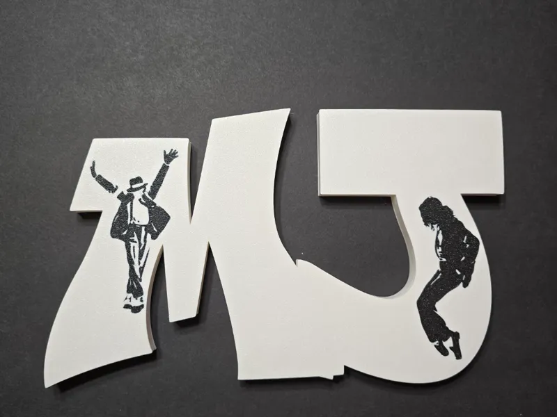 M.J Lettering with silhouette (Micheal Jackson)